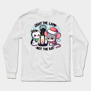 Whimsical Kawaii Christmas Lantern and Friends Long Sleeve T-Shirt